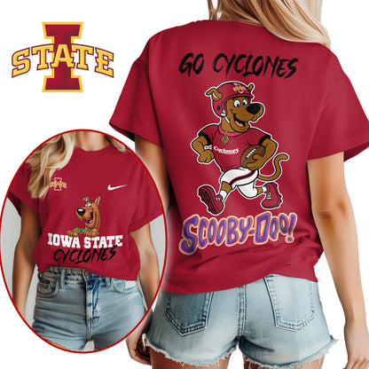 Iowa State Cyclones | Premium NFL Scooby-Doo Fan Women's T-Shirt NY | TY75