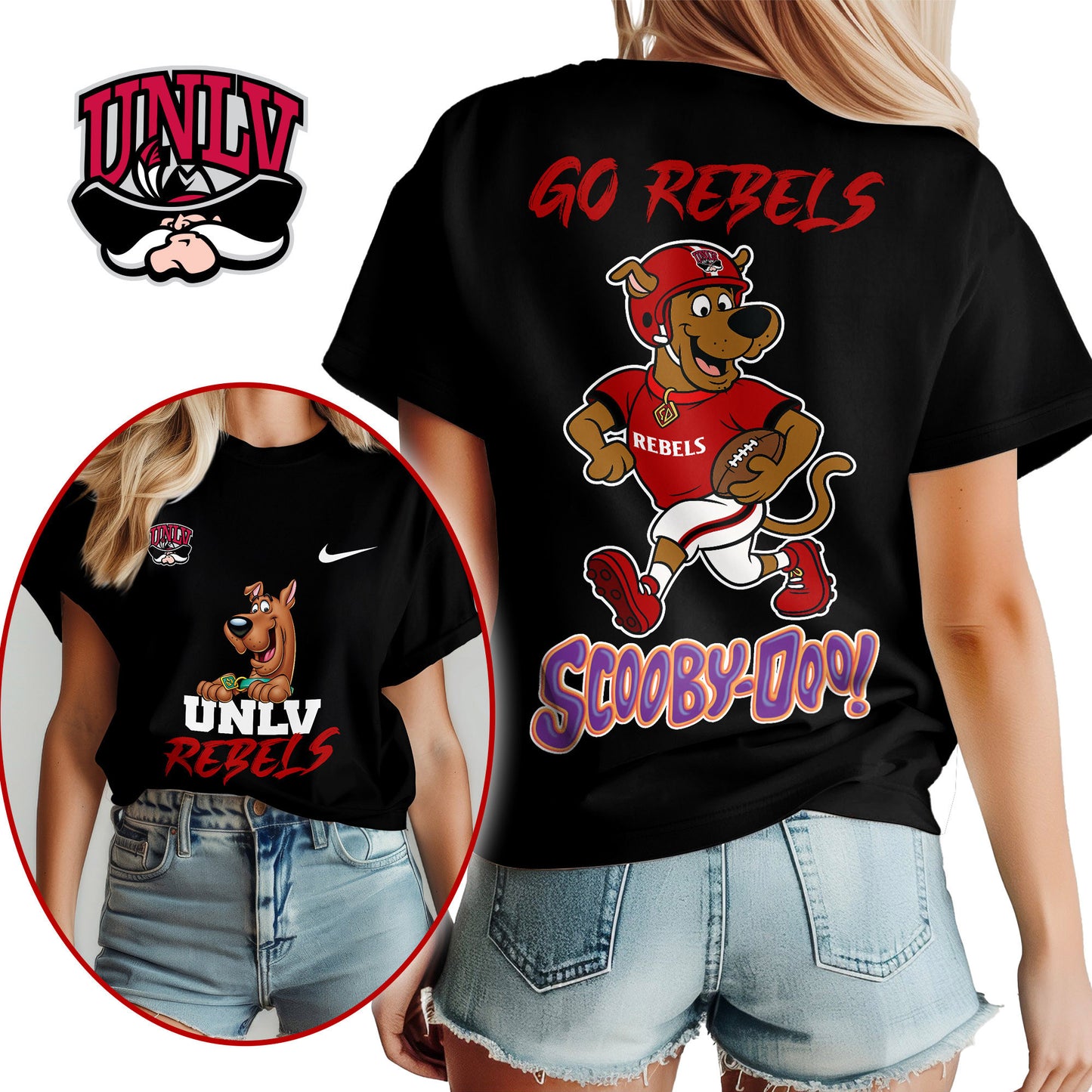 UNLV Rebels | Premium NFL Scooby-Doo Fan Women's T-Shirt NY | CU72