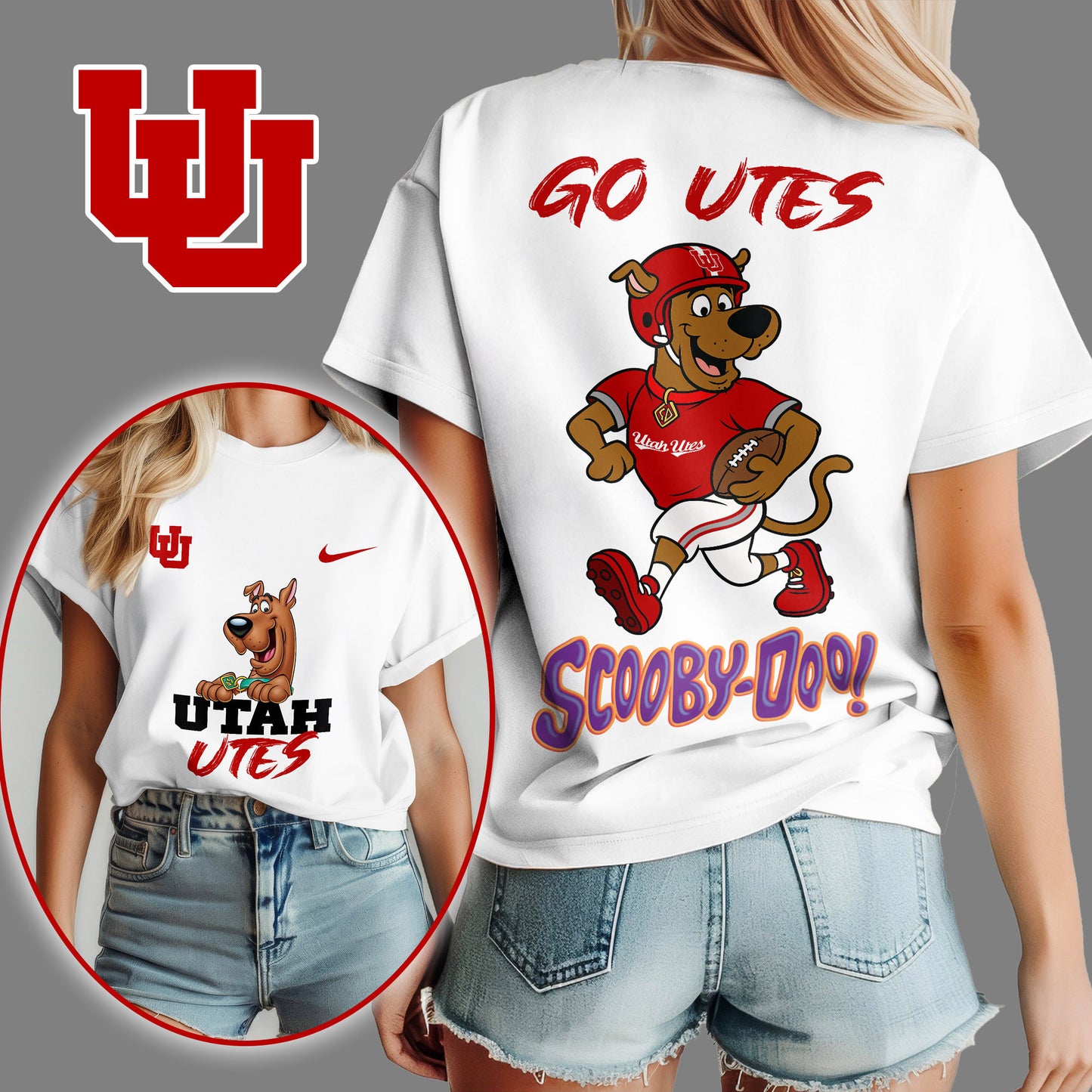 Utah Utes | Premium NFL Scooby-Doo Fan Women's T-Shirt NY | DQ41