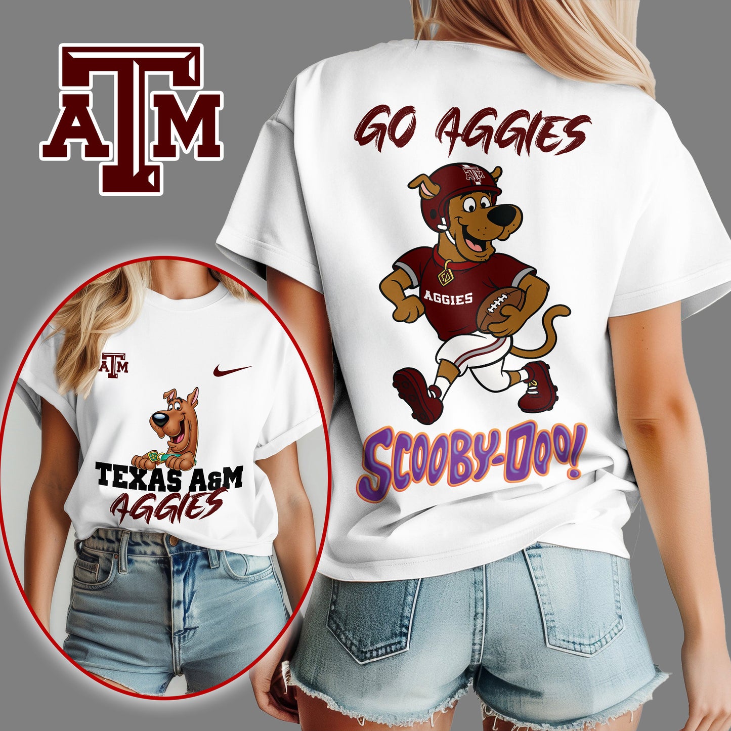 Texas A&M Aggies | Premium NFL Scooby-Doo Fan Women's T-Shirt NY | KE29