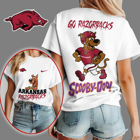 Arkansas Razorbacks | Premium NFL Scooby-Doo Fan Women's T-Shirt NY | TY38