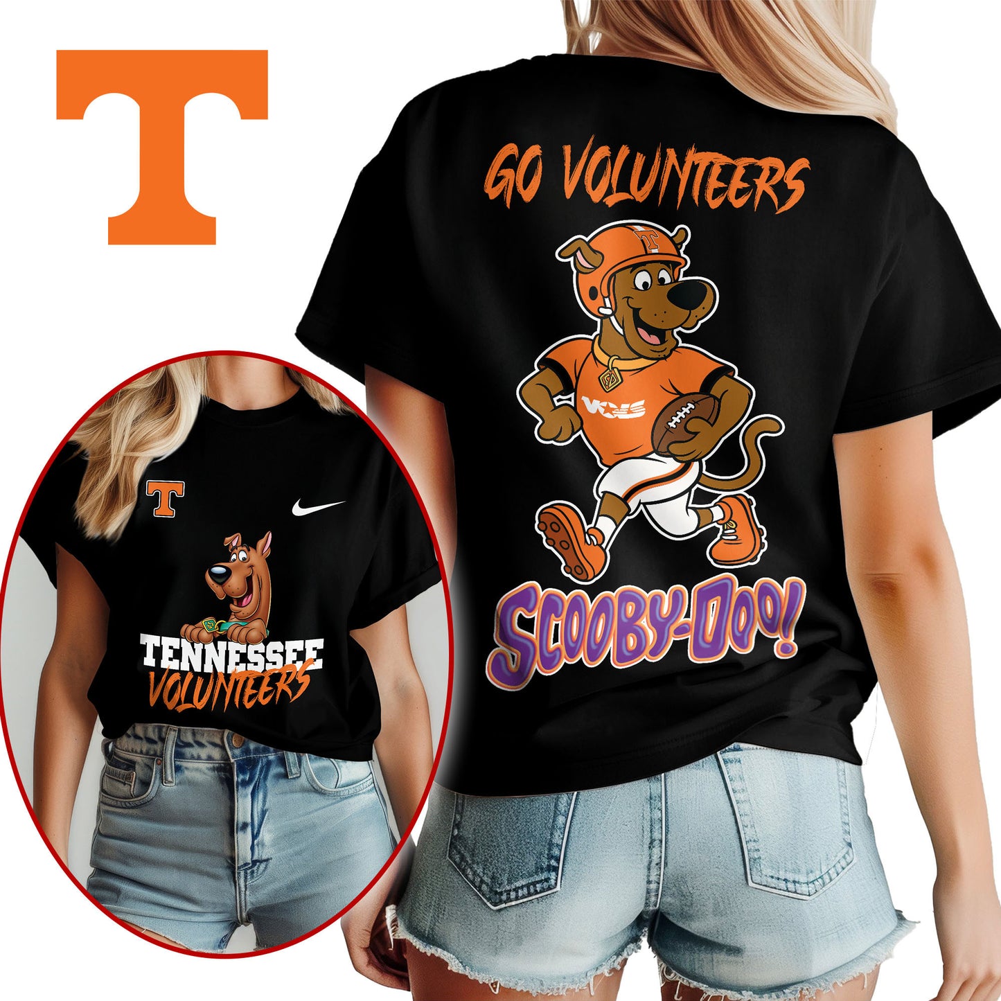 Tennessee Volunteers | Premium NCAA Scooby-Doo Fan Women's T-Shirt NY | QE95