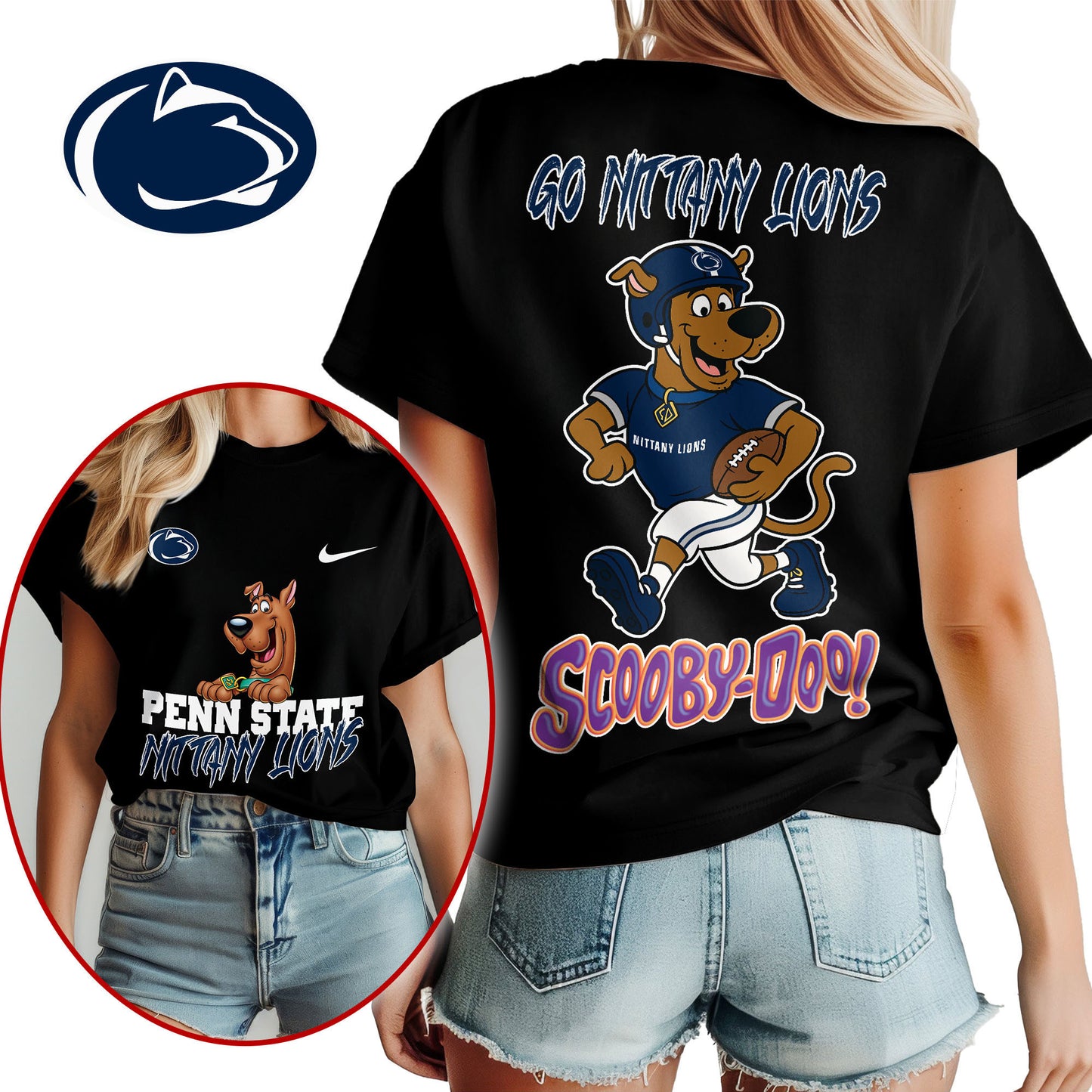 Penn State Nittany Lions | Premium NCAA Scooby-Doo Fan Women's T-Shirt NY | GN84