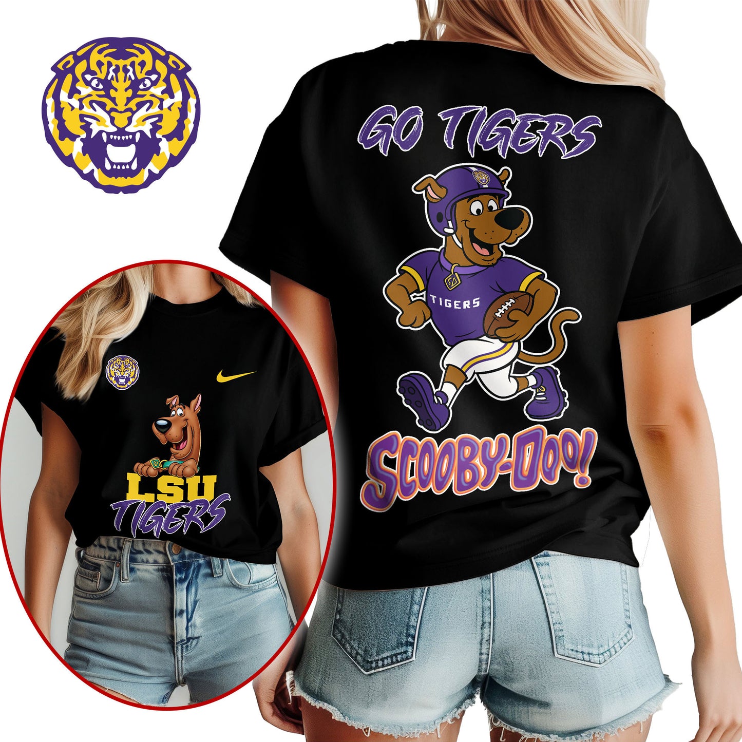 LSU Tigers | Premium NCAA Scooby-Doo Fan Women's T-Shirt NY | UR14