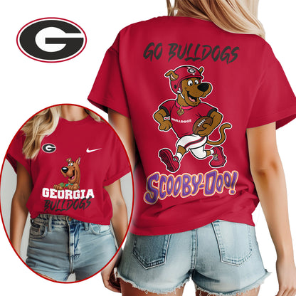 Georgia Bulldogs | Premium NCAA Scooby-Doo Fan Women's T-Shirt NY | DS33