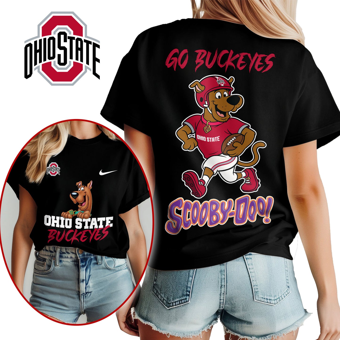 Ohio State Buckeyes | Premium NCAA Scooby-Doo Fan Women's T-Shirt NY | GC12