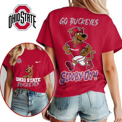 Ohio State Buckeyes | Premium NCAA Scooby-Doo Fan Women's T-Shirt NY | GC12