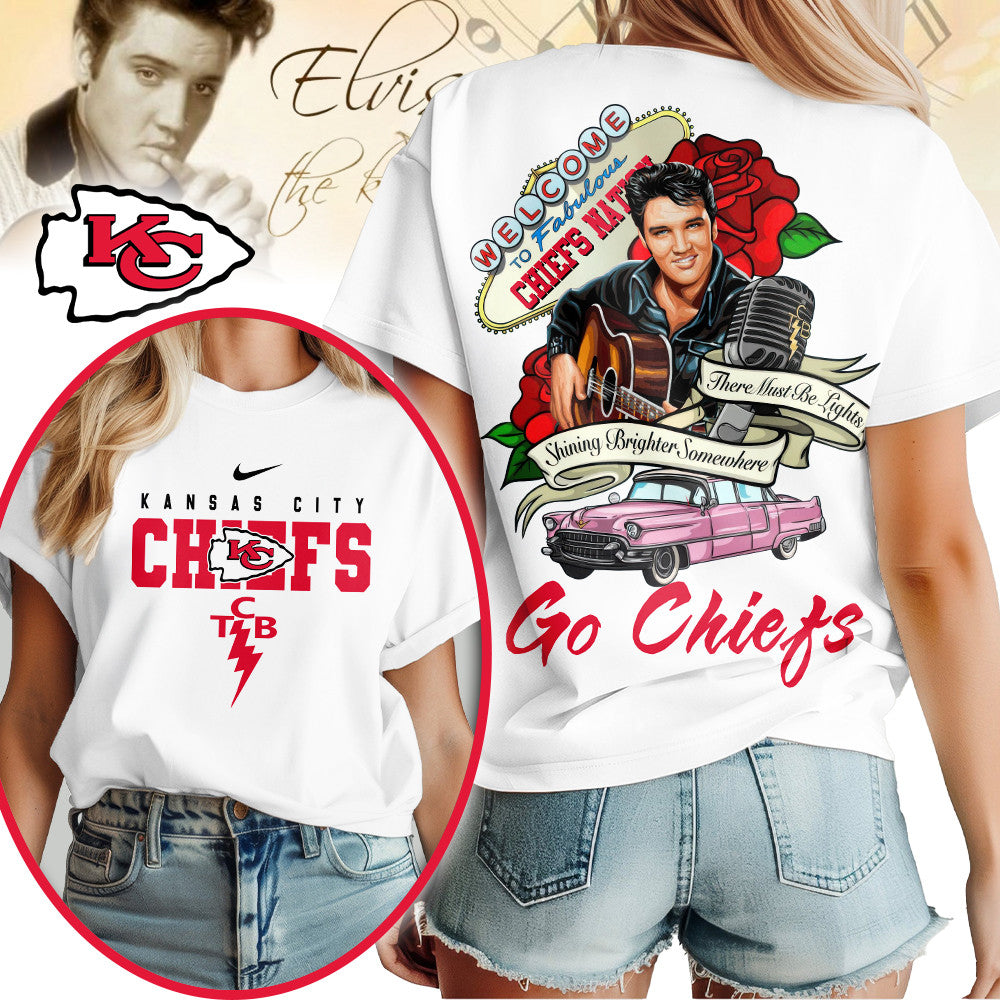 Kansas City Chiefs | Premium NFL Elvis Presley Rose Women Shirt | QO16