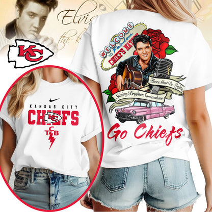Kansas City Chiefs | Premium NFL Elvis Presley Rose Women Shirt | QO16
