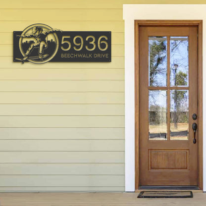 Personalized Skateboarder Metal Address Sign: House Number Plaque