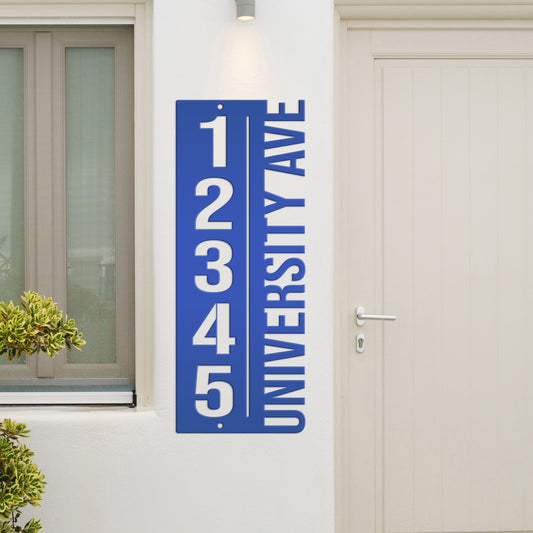 Custom House Number Plaque - Modern Metal Vertical Address Sign - Laser Cut House Numbers - Charming Housewarming Gift - Front Porch Decor