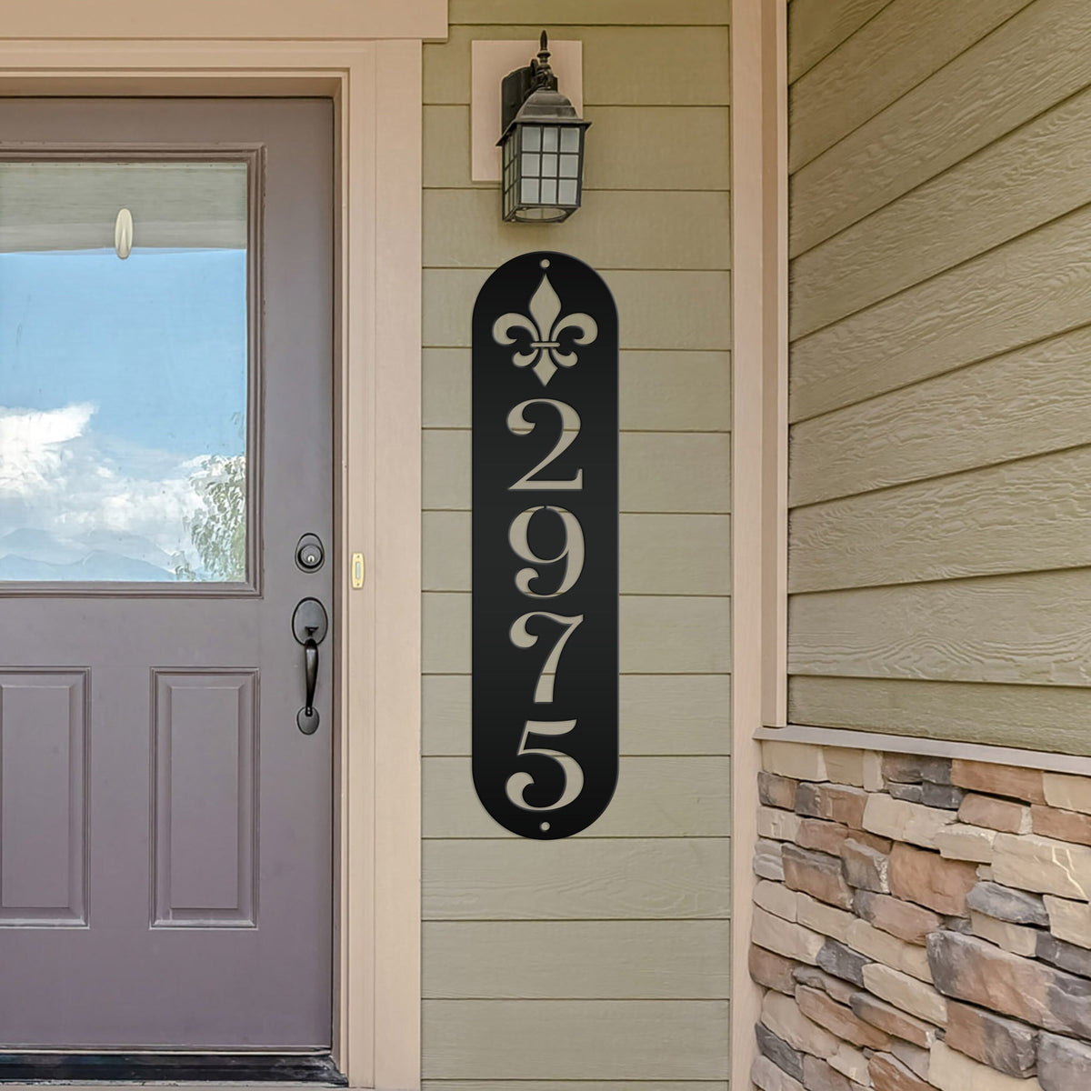 Elegant Fleur-De-Lis Custom Metal Address Plaque - French Design Home Decor - Mardi Gras Theme House Numbers - Charming Housewarming Gifts