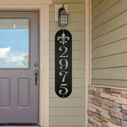 Elegant Fleur-De-Lis Custom Metal Address Plaque - French Design Home Decor - Mardi Gras Theme House Numbers - Charming Housewarming Gifts