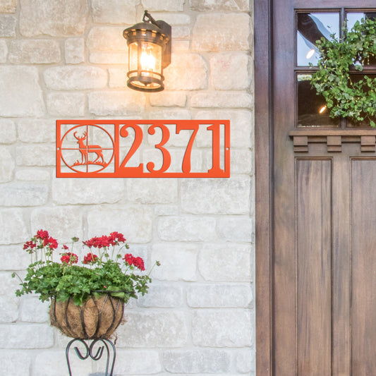 Deer Address Metal Sign, Mailbox House Number, Custom Home Numbers, Hunters Gift, Unique Door Plaque, Front Porch  Patio Sign Powder Coat