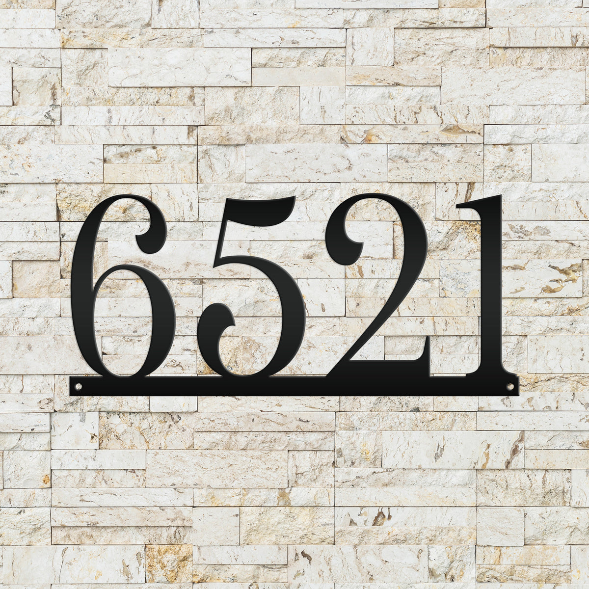 Custom House Address Sign with Metal Numbers: Decorative Outdoor Plaque