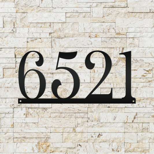 Custom House Address Sign with Metal Numbers: Decorative Outdoor Plaque