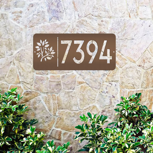 Rectangle Custom Address Sign with Flowers
