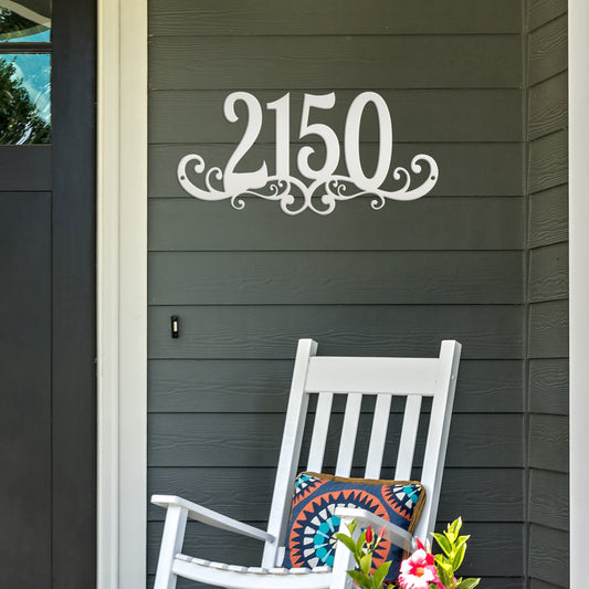 Metal House Numbers, Customized Address Sign, Decorative Mailbox Marker, Fancy Scrolled Porch and Patio Decor