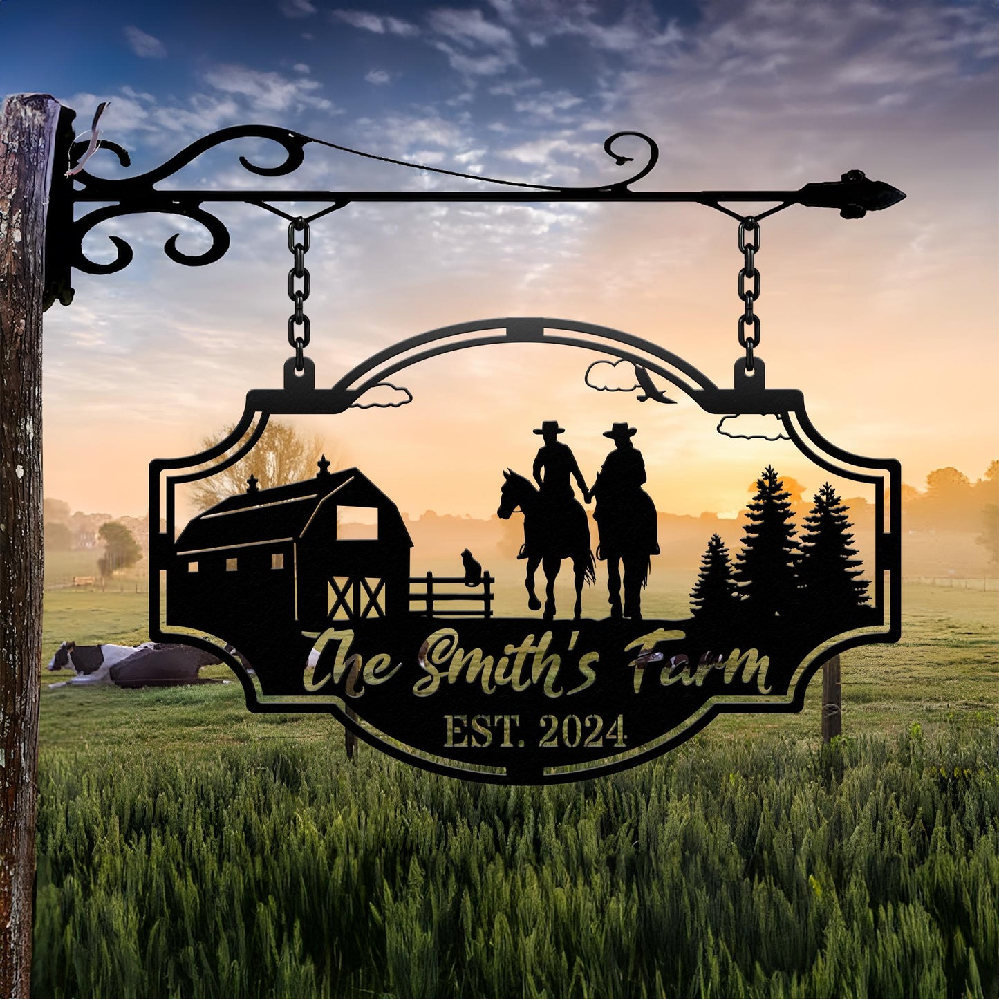 Custom  Your Metal Farm Sign, Personalized Farmhouse Metal Sign, Ranch Sign, Farmhouse Decor,  Farm Gate Sign, Outdoor Decor, Farmer Gifts