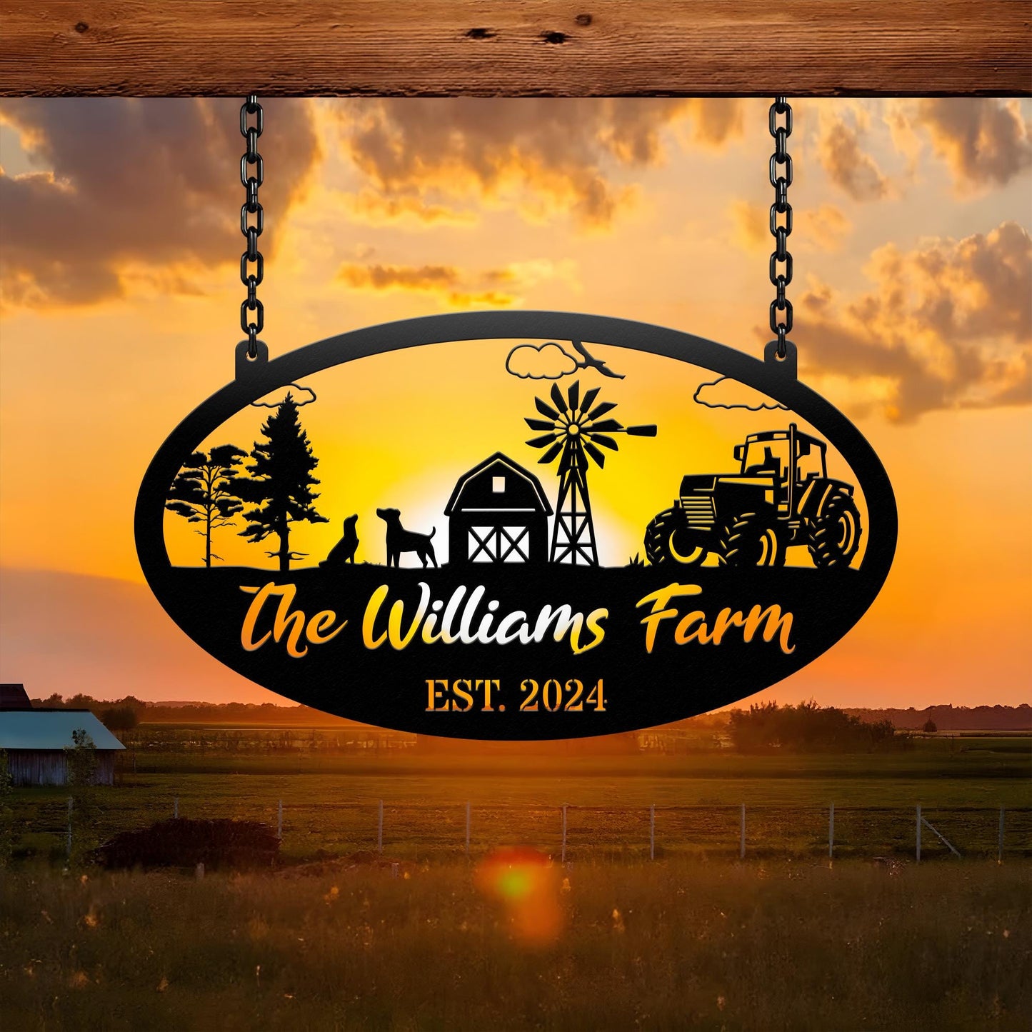 Personalized Metal Farm Sign, Custom Ranch Gate Sign, Farmhouse Metal Wall Art, Rustic Farm Decor, Farmer Gift, Outdoor Yard Sign