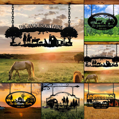 Custom  Your Metal Farm Sign, Personalized Farmhouse Metal Sign, Ranch Sign, Farmhouse Decor,  Farm Gate Sign, Outdoor Decor, Farmer Gifts