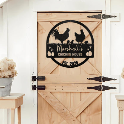 Custom Chicken Coop Metal Signs, Personalized Chicken Farm Sign, Family Name Chicken Coop Sign, Farmhouse Metal Sign, Gift For Farmer