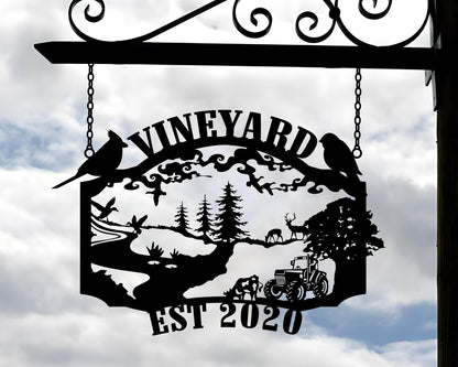 Personalized Farmhouse Metal Entrance Sign, Welcome Farm Sign, Custom Ranch Name Wall Art Decor, Gift For Family, Farmer, Christmas Gift