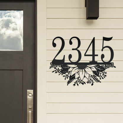 Custom Sunflower Metal Address Sign – Unique Home Decor - Charming Sunflowers Wall Art - Outdoor Floral Bouquet Signs - Housewarming Gifts