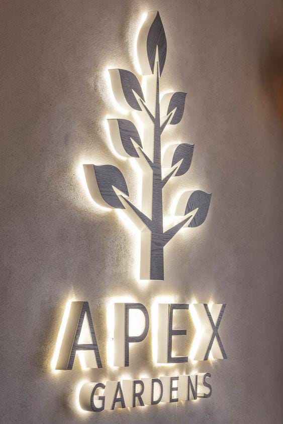 Salon Logo Sign, Backlit Business Sign, Boutique Sign, Halo illuminated 3D Sign, Office Sign, LED Sign, Large Metal Letters, Storefront Sign