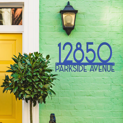 Metal Address Sign - Art Deco House Numbers -Front Porch Decor - Realtor Closing Gift - Unique Mailbox House Numbers - Outdoor Decor