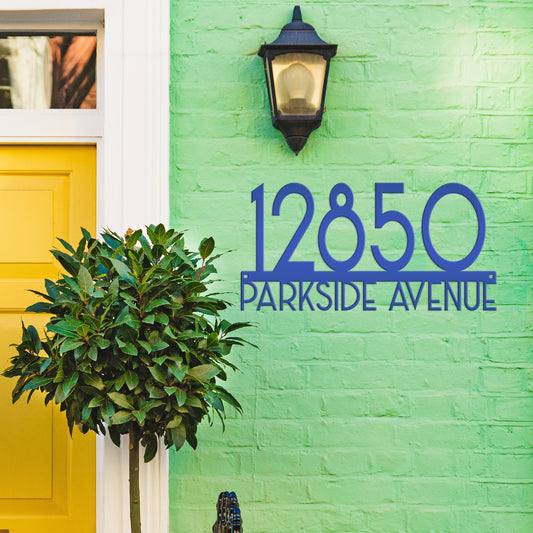 Metal Address Sign - Art Deco House Numbers -Front Porch Decor - Realtor Closing Gift - Unique Mailbox House Numbers - Outdoor Decor