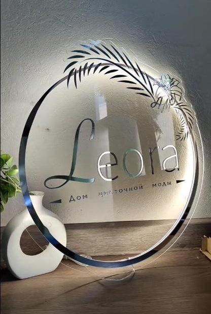 Acrylic Logo Sign, Round Business Sign, Nails Studio Sign, Clinic Sign, Small Sign, Beauty Salon Sign, Neon Acrylic, Bar Sign, Light up Sign