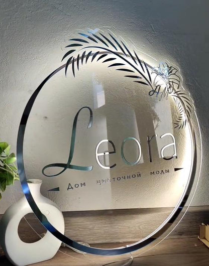 Acrylic Business Sign, Back lit Salon Logo, Personalised Signage, 3D Round Led Custom Wall decor Sign