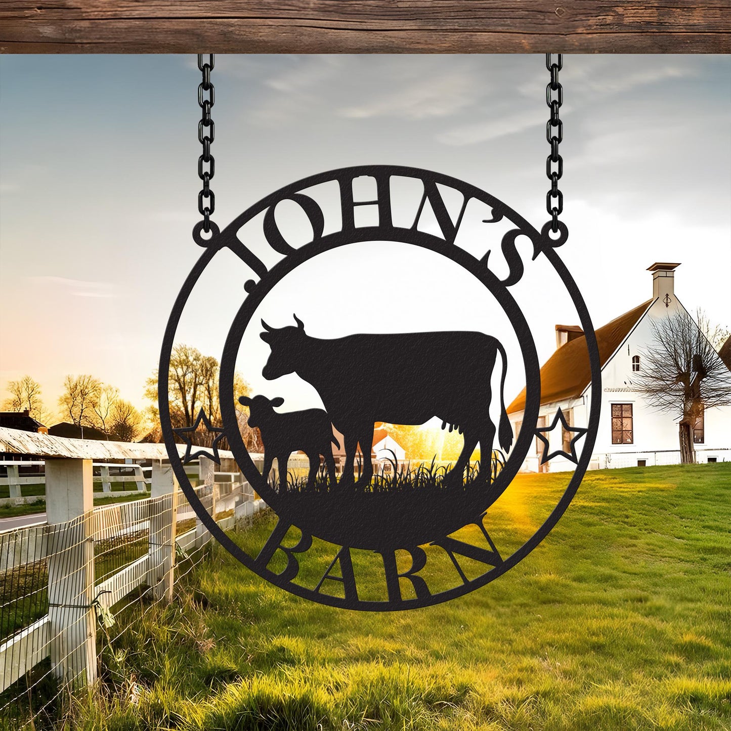 Personalized Cow Metal Farm Sign, Farmhouse Metal Sign, Custom Ranch Sign, Farmhouse Decor,  Farm Gate Sign, Outdoor Decor, Farmer Gifts