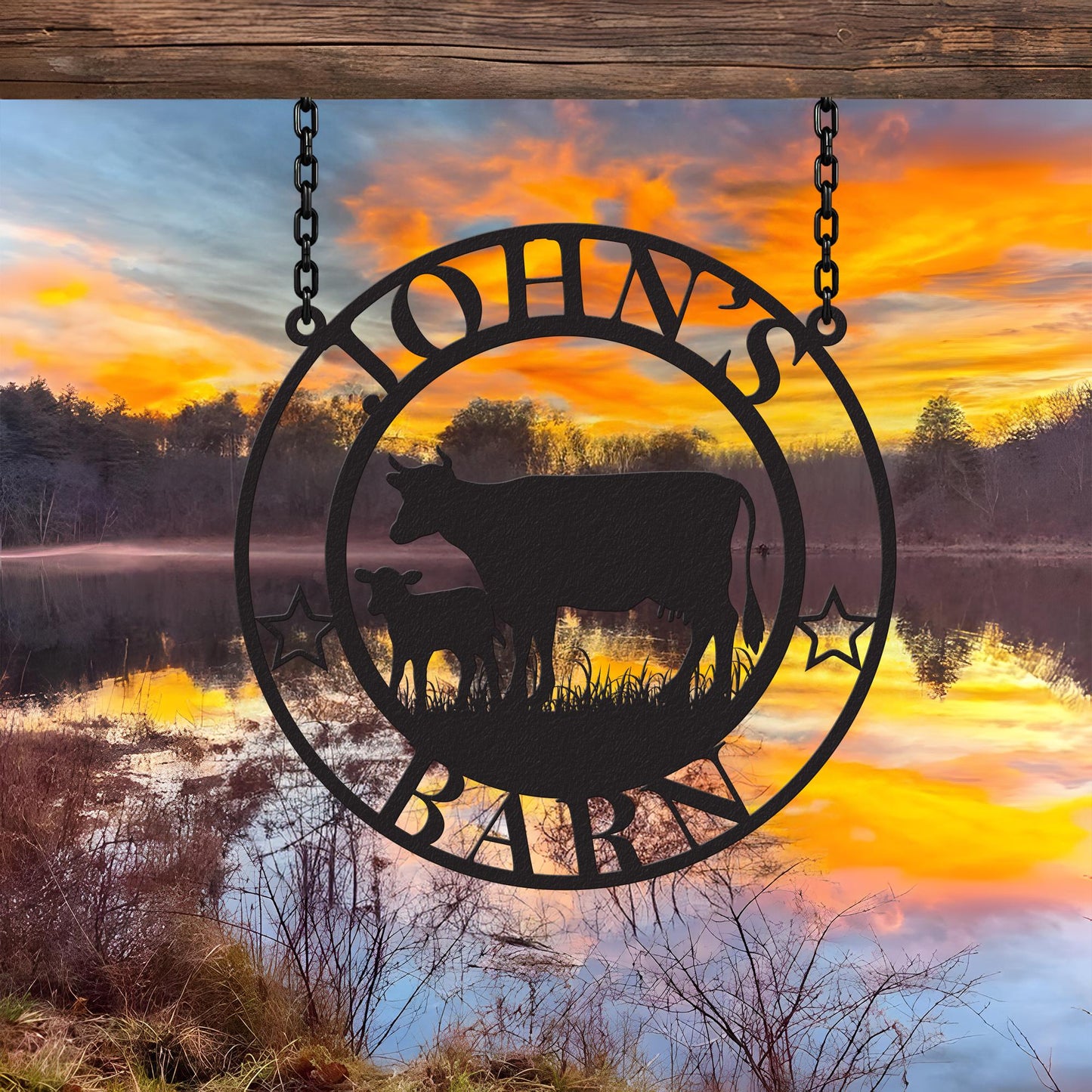 Personalized Cow Metal Farm Sign, Farmhouse Metal Sign, Custom Ranch Sign, Farmhouse Decor,  Farm Gate Sign, Outdoor Decor, Farmer Gifts