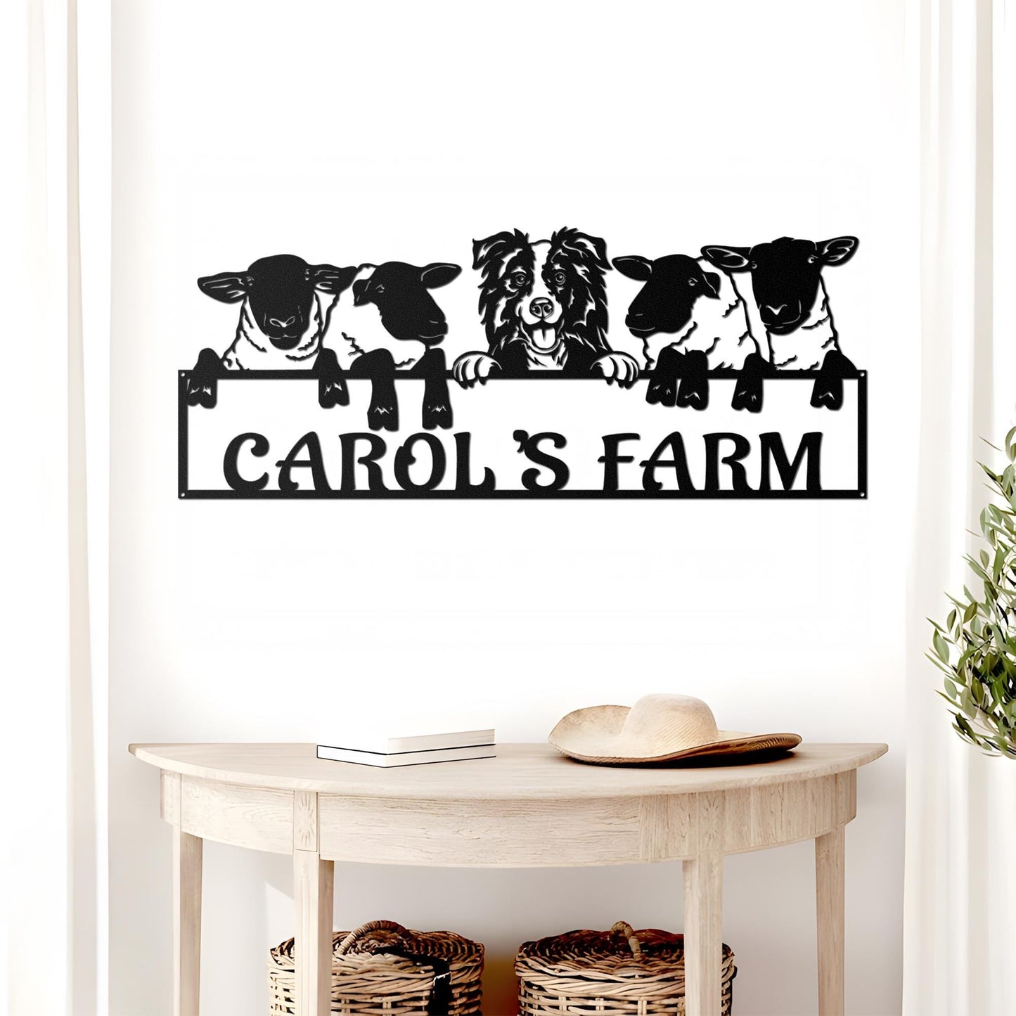 Sheep Farm Metal Sign, Custom Metal Sheep Sign, Personalized Sheep Metal Wall Art, Farm Decor Outdoor, Ranch Barn Sign, Gift For Farmer