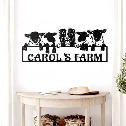 Sheep Farm Metal Sign, Custom Metal Sheep Sign, Personalized Sheep Metal Wall Art, Farm Decor Outdoor, Ranch Barn Sign, Gift For Farmer