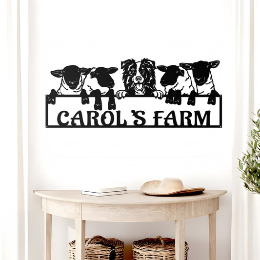 Sheep Farm Metal Sign, Custom Metal Sheep Sign, Personalized Sheep Metal Wall Art, Farm Decor Outdoor, Ranch Barn Sign, Gift For Farmer