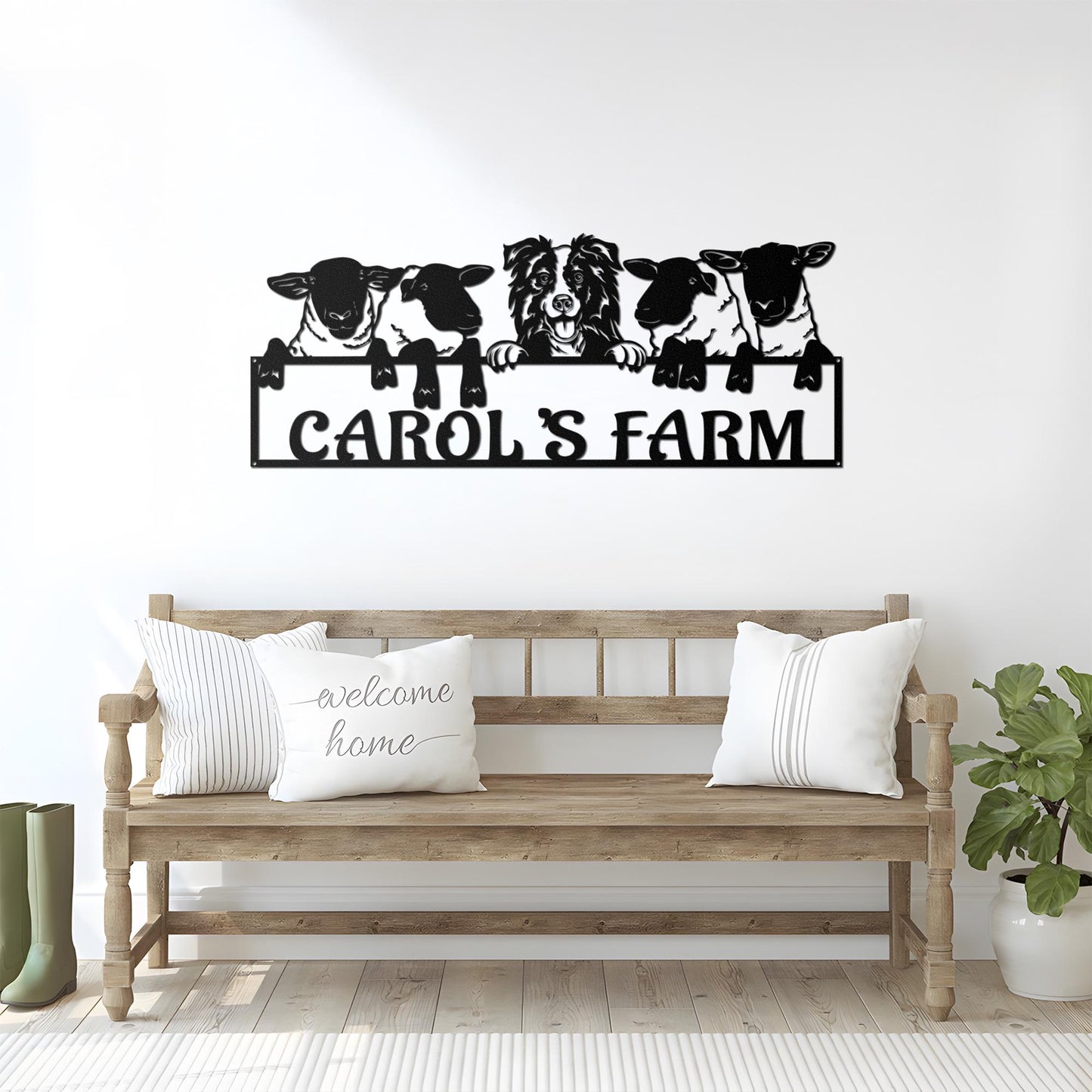 Sheep Farm Metal Sign, Custom Metal Sheep Sign, Personalized Sheep Metal Wall Art, Farm Decor Outdoor, Ranch Barn Sign, Gift For Farmer
