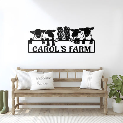 Sheep Farm Metal Sign, Custom Metal Sheep Sign, Personalized Sheep Metal Wall Art, Farm Decor Outdoor, Ranch Barn Sign, Gift For Farmer