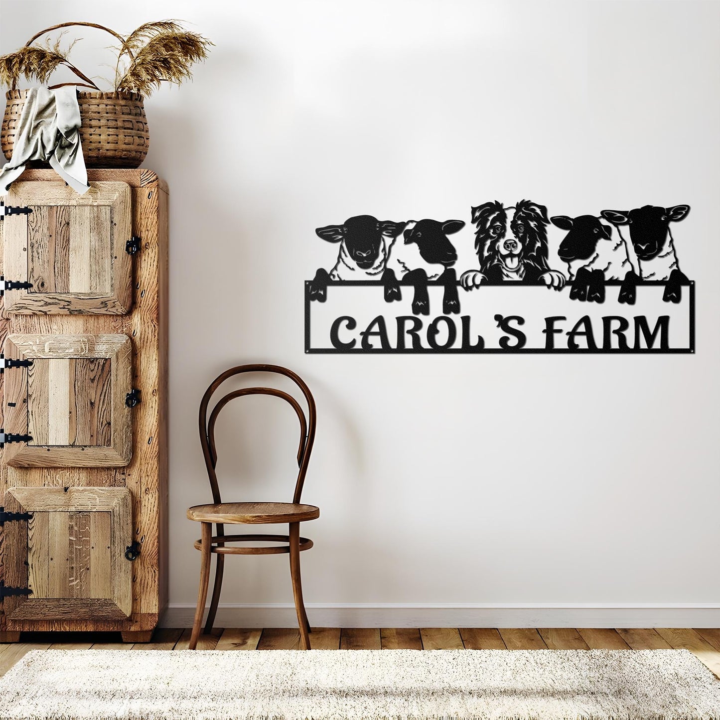 Sheep Farm Metal Sign, Custom Metal Sheep Sign, Personalized Sheep Metal Wall Art, Farm Decor Outdoor, Ranch Barn Sign, Gift For Farmer