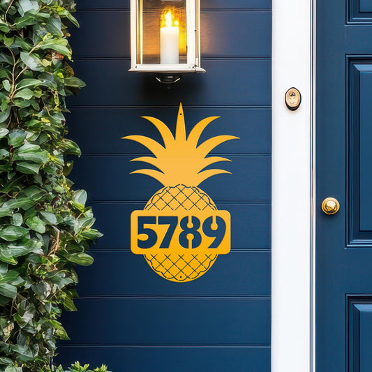 Custom Pineapple Metal House Number - Heavy Duty - Beach House Address Numbers