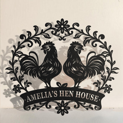 Customized Chicken Farm Metal Sign, Personalized Chicken Coop, Hen House Coop Sign, Family Name Sign for Farm House, Farm Decor, Famer Gifts