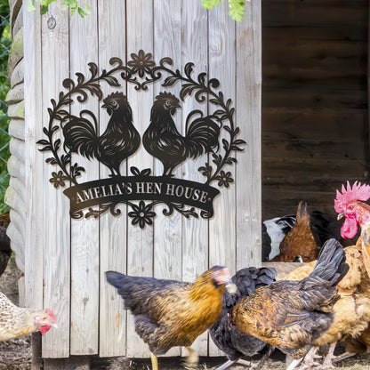 Customized Chicken Farm Metal Sign, Personalized Chicken Coop, Hen House Coop Sign, Family Name Sign for Farm House, Farm Decor, Famer Gifts