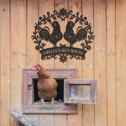 Customized Chicken Farm Metal Sign, Personalized Chicken Coop, Hen House Coop Sign, Family Name Sign for Farm House, Farm Decor, Famer Gifts