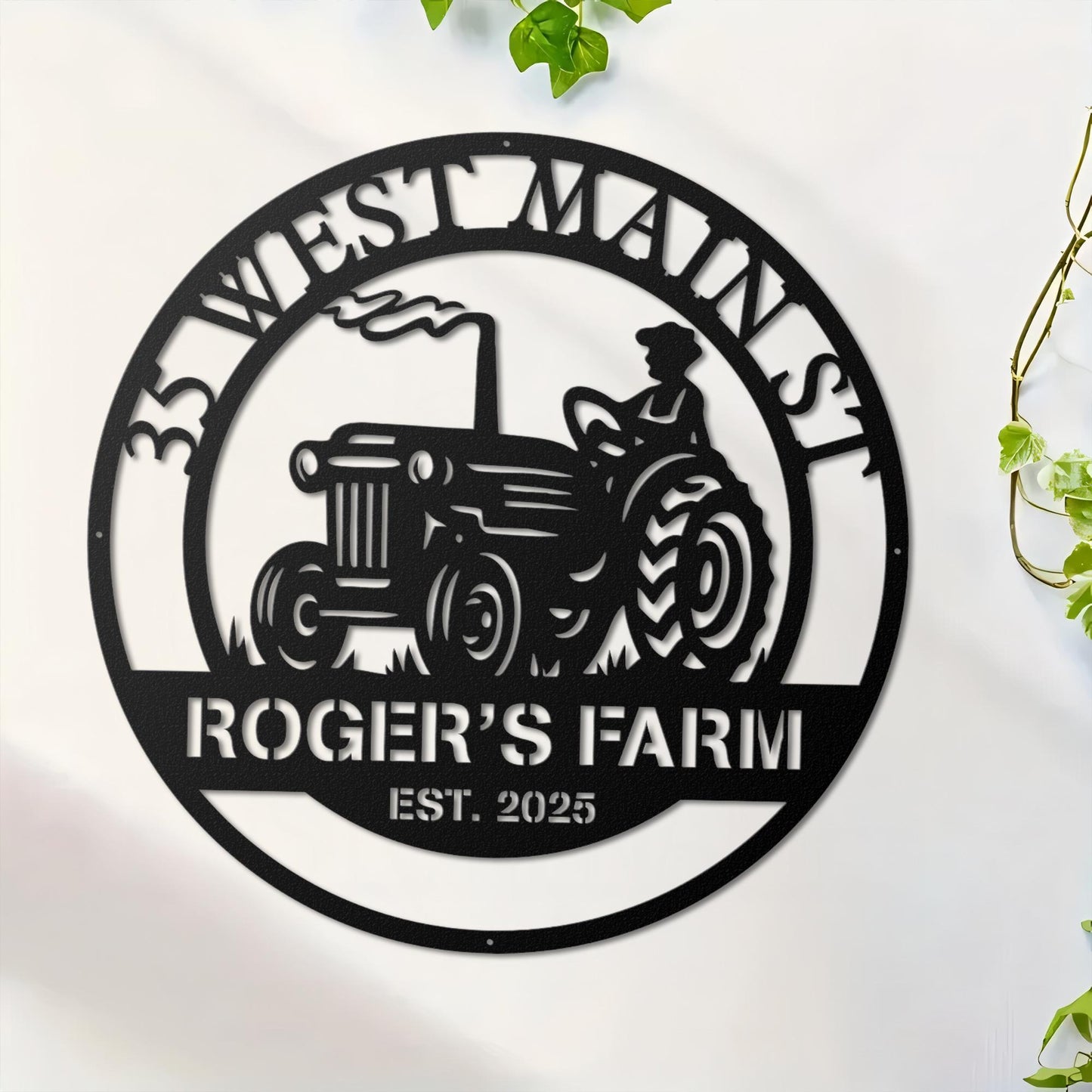Customized Metal Tractor Sign, Personalized Metal Farm Name Sign, Farm Barn Sign, Farmer Gift, Farmhouse Tractor Decor, Farm Name Gift