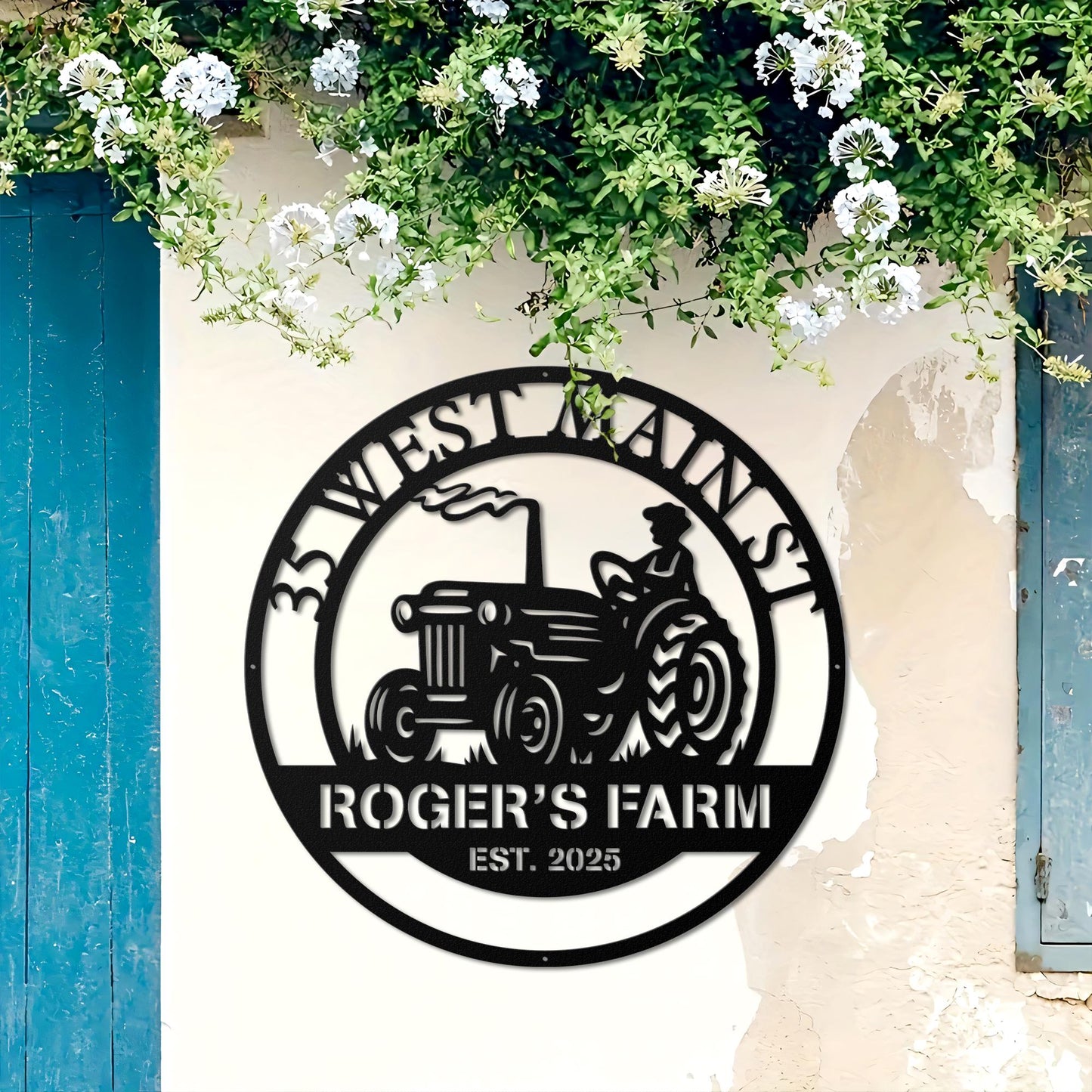Customized Metal Tractor Sign, Personalized Metal Farm Name Sign, Farm Barn Sign, Farmer Gift, Farmhouse Tractor Decor, Farm Name Gift
