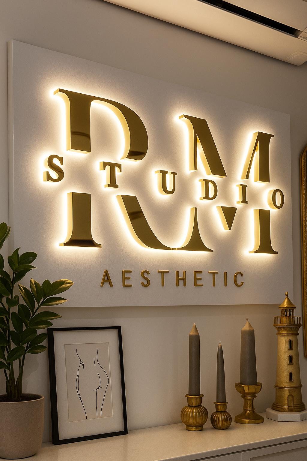 Salon Sign, Backlit Business Sign, Logo Sign, Boutique Sign, 3D Signboard, Office Sign, LED Sign, Large Metal Letters, Aesthetic Clinic Sign