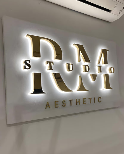 Illuminated 3D Sign, Salon Wall Logo, Custom LED Signage, Backlit Channel Letter, Light up Sign for Business