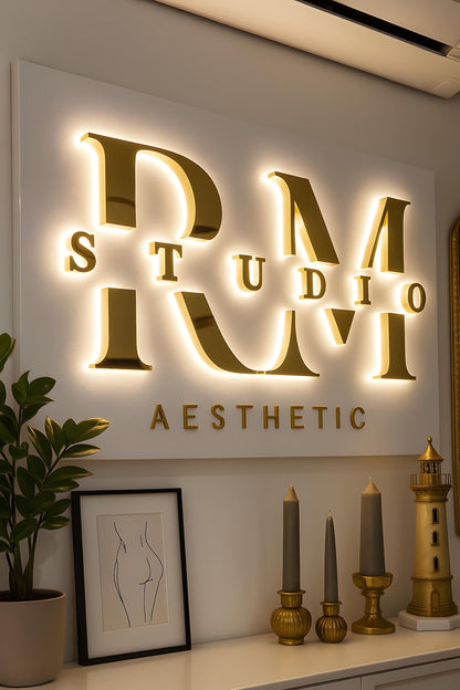Illuminated 3D Sign, Salon Wall Logo, Custom LED Signage, Backlit Channel Letter, Light up Sign for Business